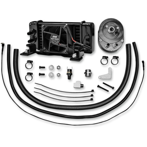 Jagg OIL Coolers #751-FP2300-0323 - Fan-Assisted Oil Cooler Kit - Low Mount - Touring