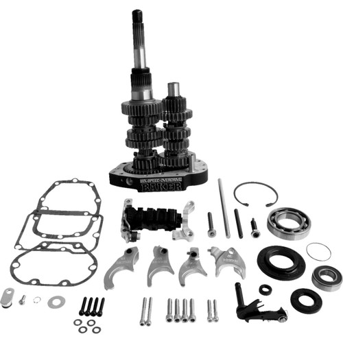 Baker Drivetrain #OD6-401-03 - Gear Set - Overdrive/6-Speed - Black - '90-'97 Harley-Davidson