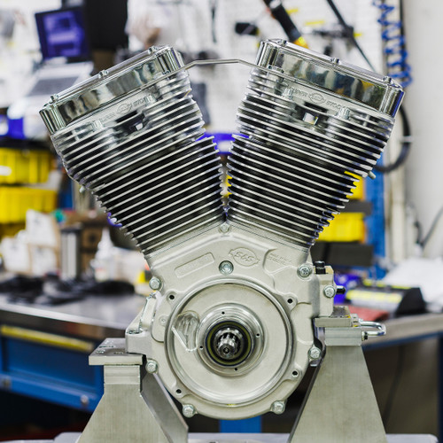 S&S Cycle #310-1160 - V124 Long Block Engine - Chrome/Natural - Big Twin | Custom Chasis w/Alternator-Style Primary