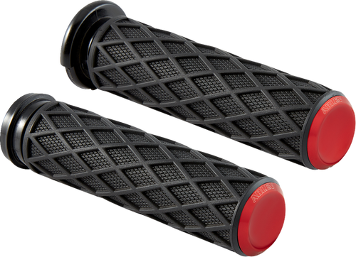 Arlen Ness #500-017 Diamond Grips - TBW - Red