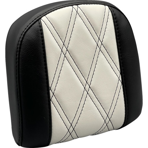 LE Pera #L-SBP03GT/HR1 - Sissy Bar Pad - Small - GT1/HR1 Inlay - Black/White