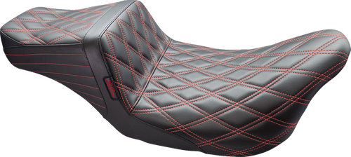 Le Pera #LK-587DD-RED - Tailwhip Seat - Double Diamond w/ Red Thread - Black - FL '08-'24