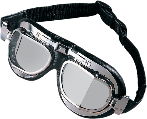 Drag Specialties Red Baron Goggle - Stainless Steel - Tinted Lens