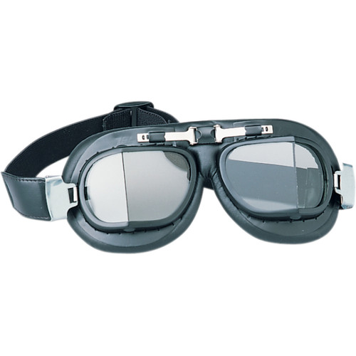 Drag Specialties - Red Baron Goggle - Flat Black - Tinted Lens