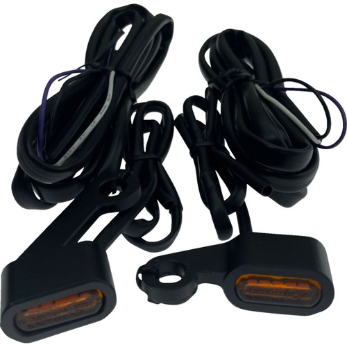 Drag Specialties - Marker Lights - Black - Amber Lens - '04-'13 XL