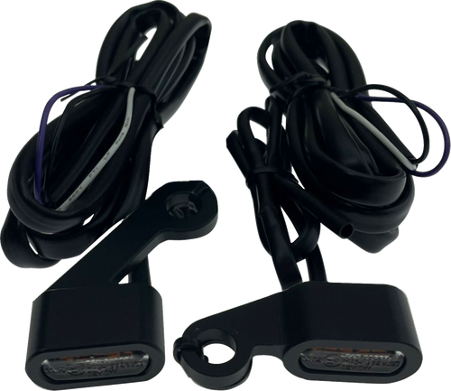 Drag Specialties Marker Lights - Matte Black - Amber Lens - '04-'13 XL