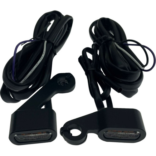 Drag Specialties - Marker Lights - Matte Black - Amber Lens - '04-'13 XL