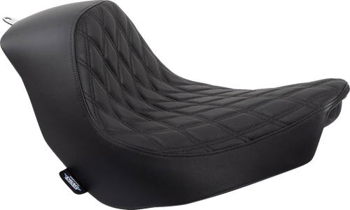 Drag Specialties #0802-1513 - Solo Seat - Double Diamond - Black Stitching - FL/FX '18-'23