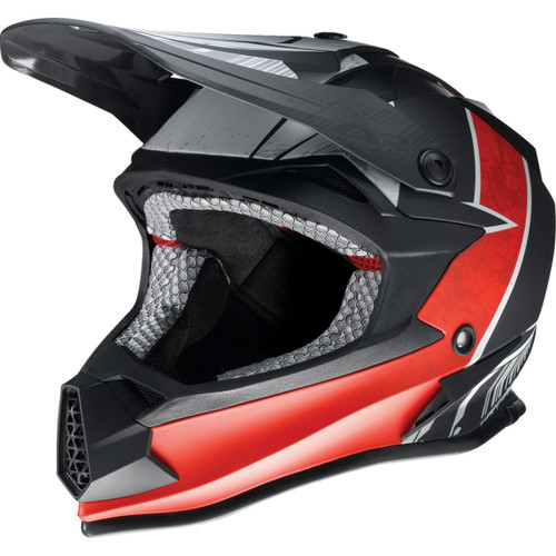 Z1R - Youth F.I. Helmet - Fractal - MIPS® - Matte Black/Red - Small