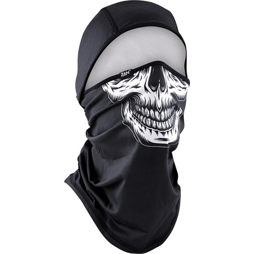 ZAN Headgear #WB4L002 - SportFlex® Balaclava - Convertible - Black/White Skull