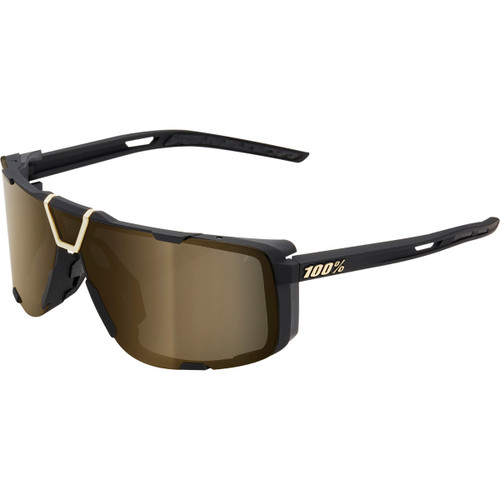 100% #61045-258-01 - Eastcraft Sunglasses - Soft Tact Black - Soft Gold Mirror Lens