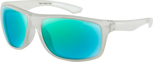 Bobster Luna Sunglasses - Gloss Crystal Pearl/Light Blue Green Mirror