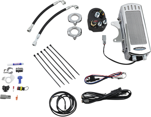 Side Mount Oil Cooler Kit - Chrome - Dyna