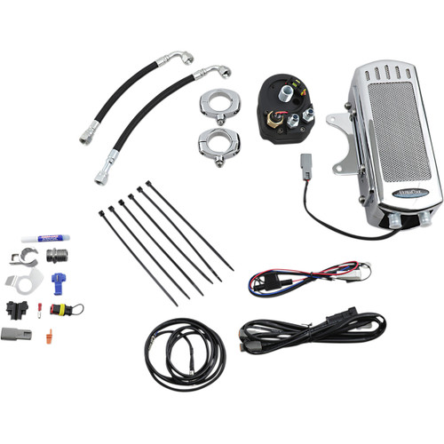Ultracool #SMD-1C - Side Mount Oil Cooler Kit - Chrome - Dyna