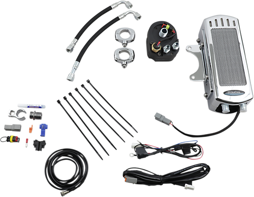 Side Mount Oil Cooler Kit - Chrome - Softail