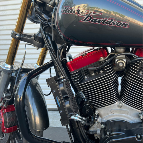 Ultracool #SMT-4 - Oil Cooler Kit - Naked - Black - Dyna/FXR/Softail/Touring