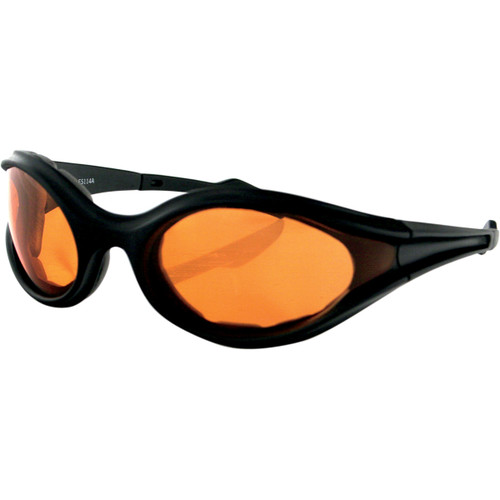 Bobster #ES114A - Foamerz Sunglasses - Matte Black - Amber Lens
