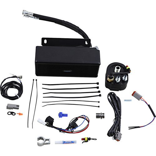 Ultracool #RF-2FSS - Below Regulator Mount Oil Cooler - Flat Black - Touring/Trike
