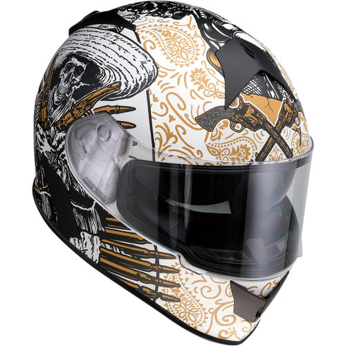 Z1R - Warrant Helmet - Sombrero - White/Gold - 2XL