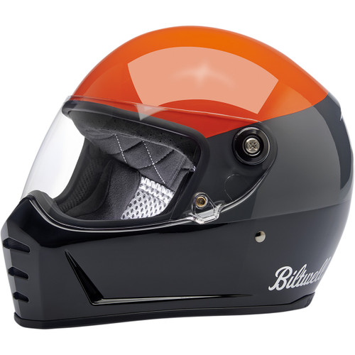 Biltwell #1004-550-104 - Lane Splitter Helmet - Podium - Gloss Orange/Gray/Black - Large