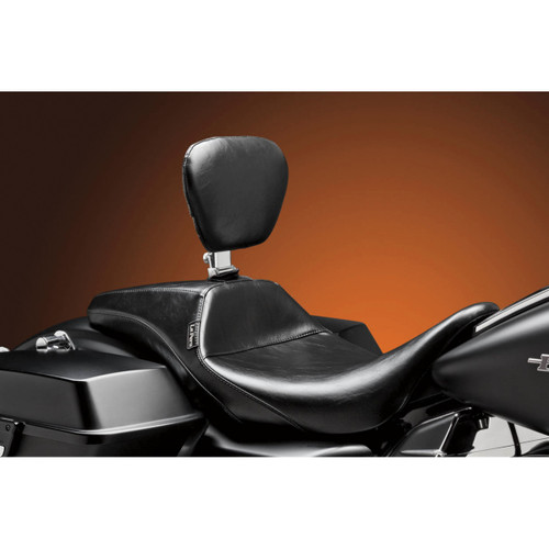 LE Pera #LK-987DLBR - Outcast Daddy Long Legs Seat - Full-Length - w/ Backrest - Smooth - Black - FL '08-'24