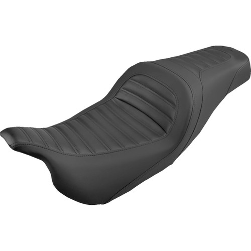 Saddlemen #808-07B-161 - Slim Roll & Pleat Seat - Black - FL '08-'24