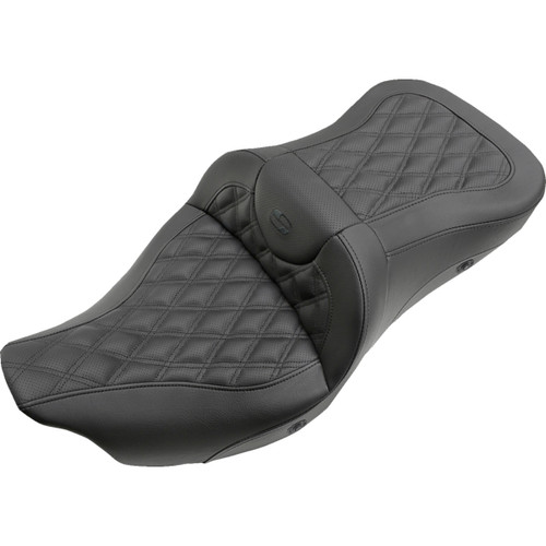 Saddlemen #808-07B-184HCT - Extended Reach Roadsofa™ Seat - Lattice Stitched - without Backrest - Heated - FL '08-'24