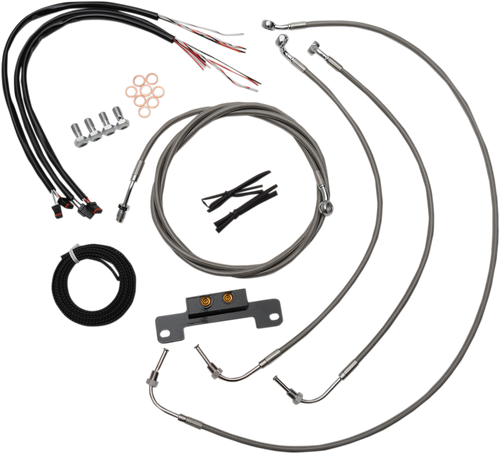 La Choppers Handlebar Cable/Brake Line Kit - Complete - Mini Ape Hanger Handlebars - Stainless