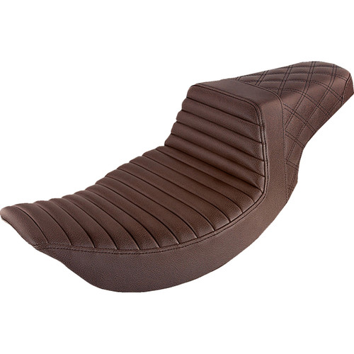 Saddlemen #897-06-176BR - Step-Up Seat - Front Tuck-n-Roll/Rear Lattice Stitch - Brown