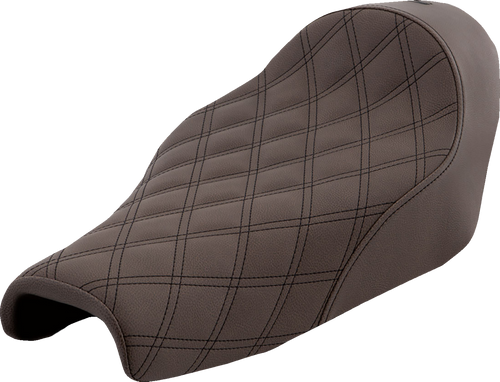 Renegade Seat - Lattice Stitched - Brown - XL with 3.3 Gallon Tanks - Lutzka's Garage
