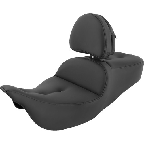 Saddlemen #808-07B-181BR - Pillow-Top Roadsofa™ Seat - with Backrest - Black - FLH/FLT '08-'24