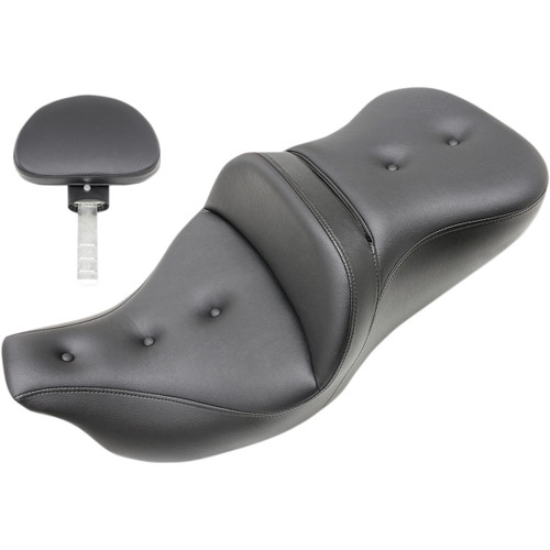 Saddlemen #808-07B-181TBR - Roadsofa™ Seat - Pillow Top - with Backrest - Black - FLH/FLT '09-'24
