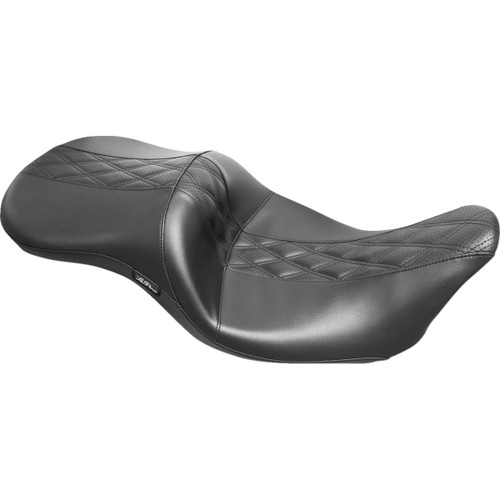 LE Pera #LK-957HR2 - Maverick Seat - without Backrest - HR Black Inlay Double Diamond - Black - FL '08-'23
