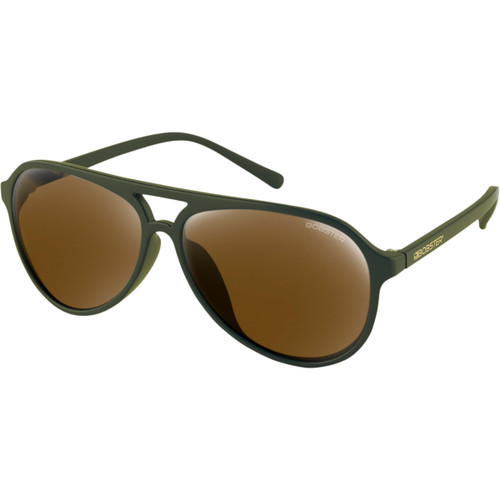 Bobster #BMAV102HD - Maverick Sunglasses - Matte Olive - Brown HD Gold Mirror Lens