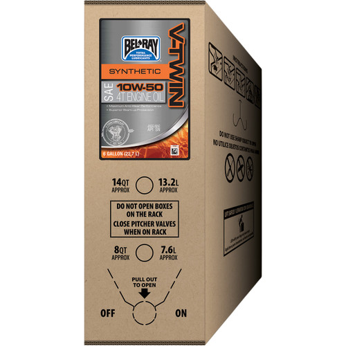 Bel-ray #301390150033 - V-Twin Synthetic Oil - 10W-50 - 6 U.S. gal. - Bag-In-Box
