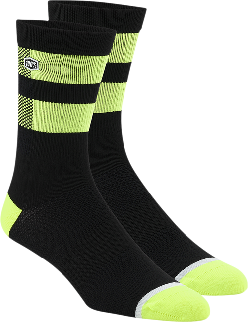 Flow Socks - Black/Fluorescent Yellow - Small/Medium - Lutzka's Garage