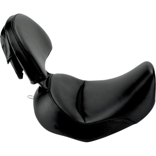 Saddlemen #806-15-0041 - Heels Down Solo Seat - With Backrest - Plain - Black - FLSTC