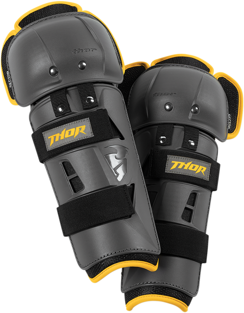 Youth Sector GP Knee Guards - Charcoal/Yellow - Lutzka's Garage