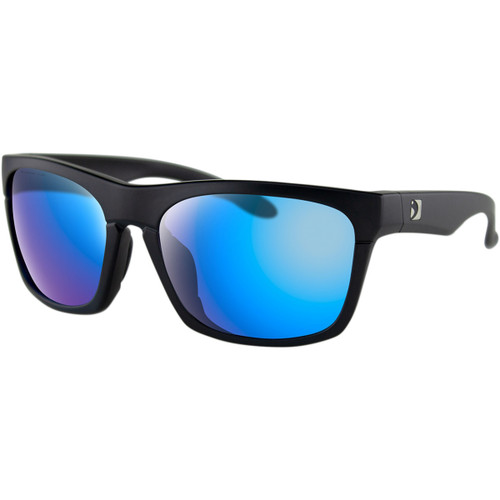 Bobster #BROU001H - Route Sunglasses - Matte Black - Purple HD Light Blue Revo Mirror Lens