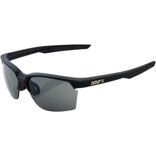 100% #61020-100-57 - Sportcoupe Sunglasses - Soft Tact Black - Smoke Lens