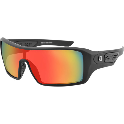 Bobster #EPAR001 - Paragon Sunglasses - Matte Black - Smoke Crimson Mirror Lens