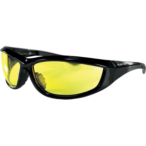 Bobster #ECHA001Y - Charger Sunglasses - Gloss Black - Yellow Lens