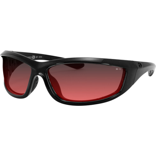 Bobster #ECHA001R - Charger Sunglasses - Gloss Black - Rose Lens