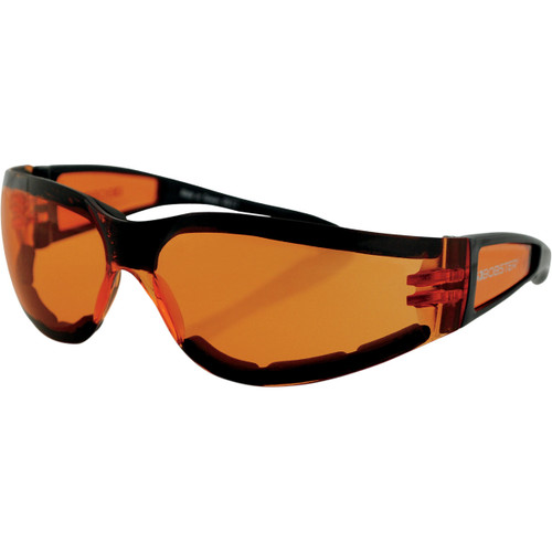 Bobster #ESH202 - Shield II Sunglasses - Gloss Black - Amber Lens