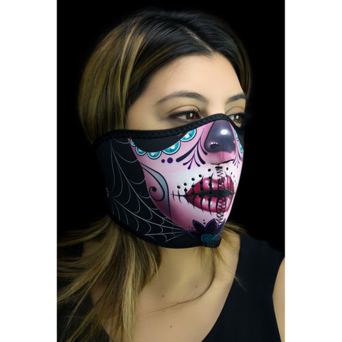 ZAN Headgear #WNFM082H - Half Mask - Sugar Skull