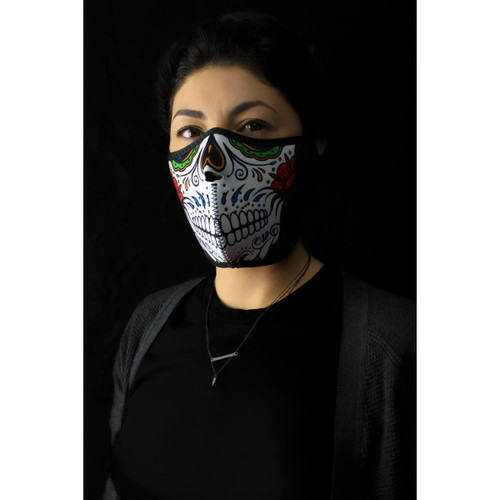 ZAN Headgear #WNFM413H - Half Mask - Muerte Skull