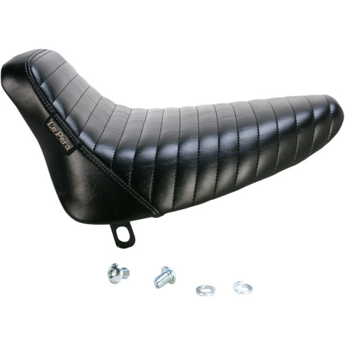 LE Pera #LN-007PT - Bare Bones Solo Seat - Pleated - Black - Softail '84-'99