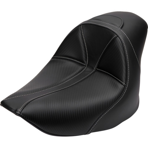 Saddlemen #806-12-0042 - Dominator Solo Seat - w/o Backrest - Black w/ Gray Stitching - FL/FX '06-'17