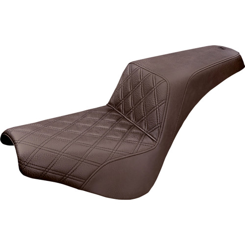 Saddlemen #818-30-172BR - Step-Up Seat - Front Lattice Stitch - Brown - FX '18-'24