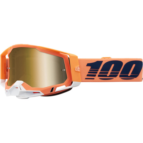 100% #50010-00018 - Racecraft 2 Goggle - Coral - True Gold Mirror Lens